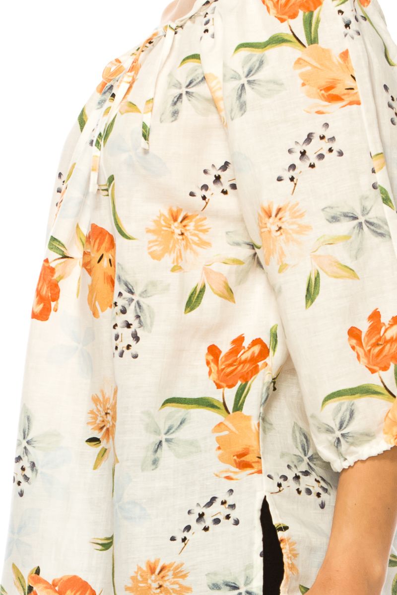 Hester & Orchard Floral Print Peasant Top