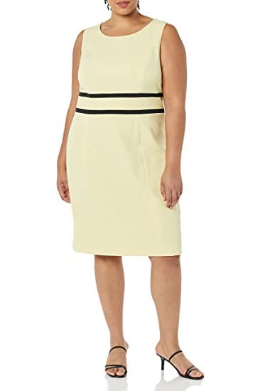 Le Suit Boat Neck Sleeveless Dress