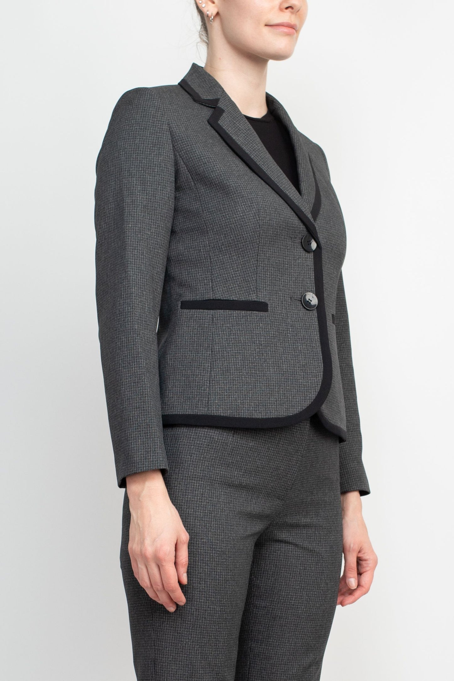 Le Suit Notched Collar 2 Button Pants Suit