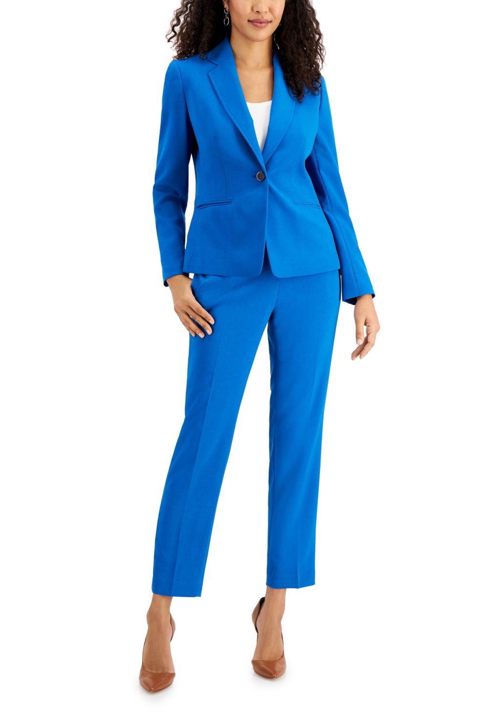 Le suit Petite Notched Collar Pants suit