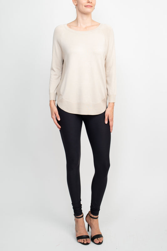 Anna Rose Scoop Neck Long Sleeve Knit Top