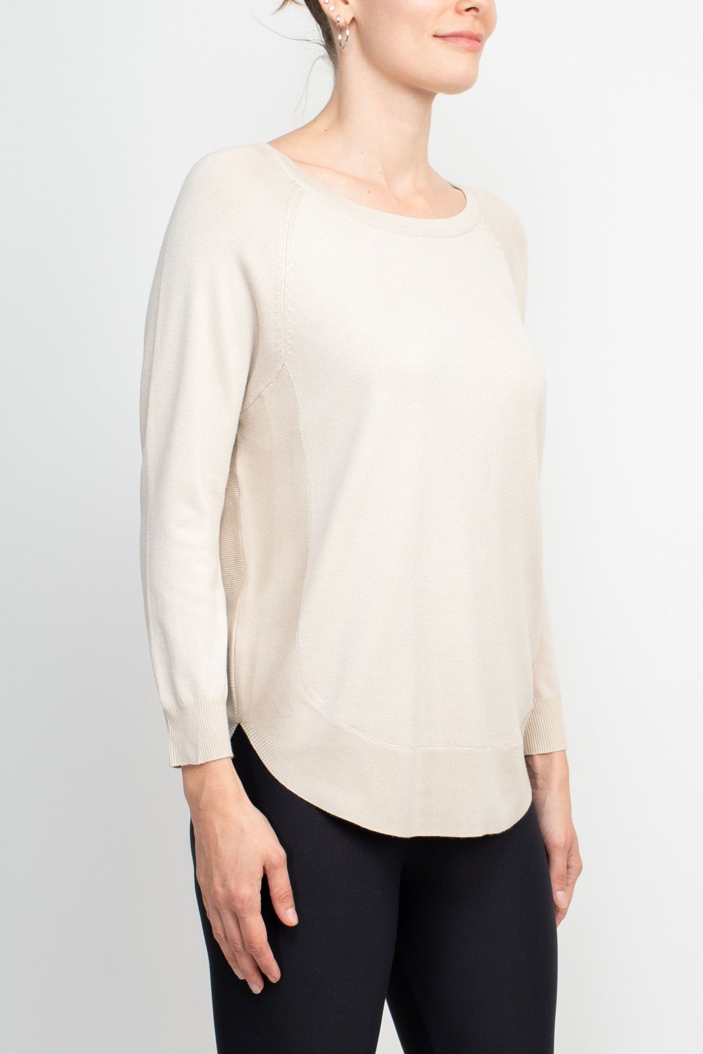 Anna Rose Scoop Neck Long Sleeve Knit Top