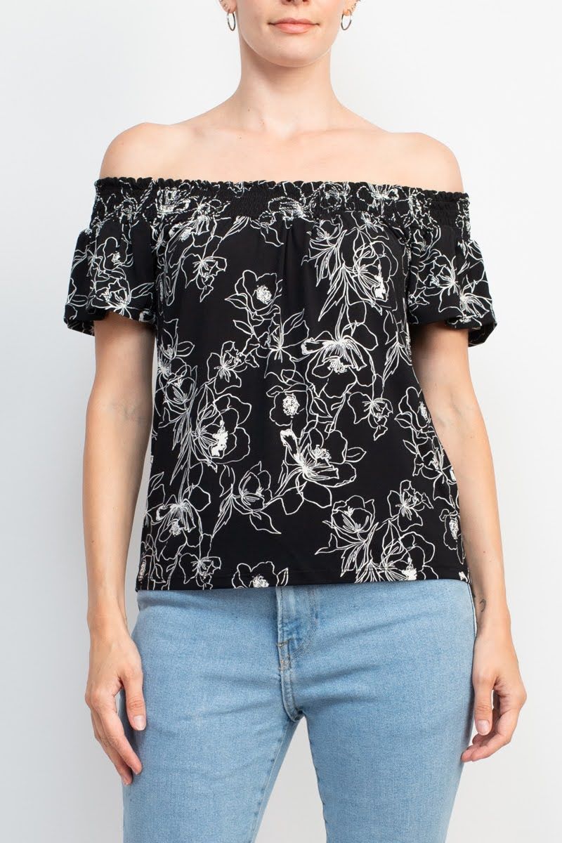 Carmen Marc Valvo 2 Way Shoulder Top