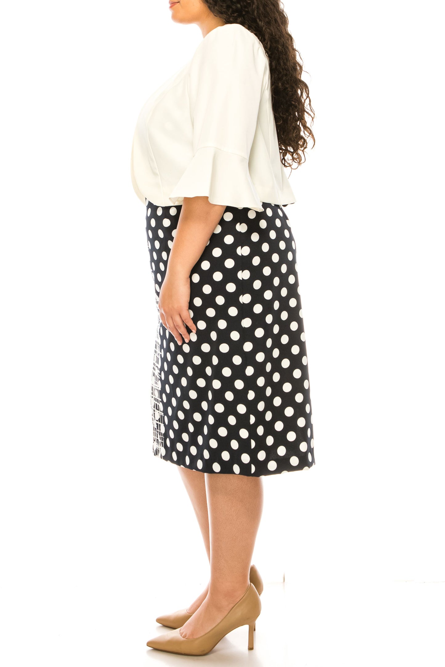 Maya Brooke Polka Dot Jacket Dress