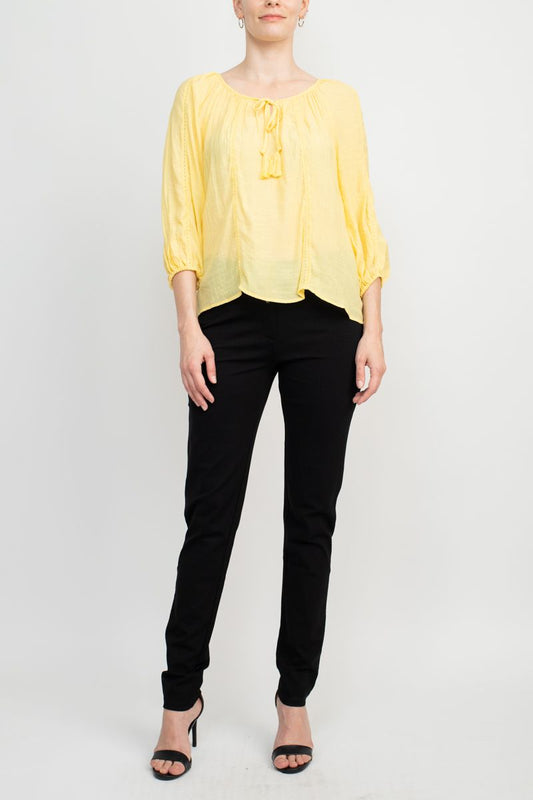 Zac & Rachel Scoop Neck Tie Neck Top