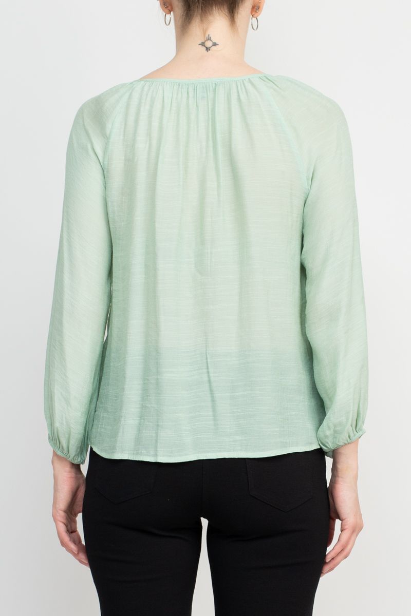 Zac & Rachel Crew Neck Tie Neck Top