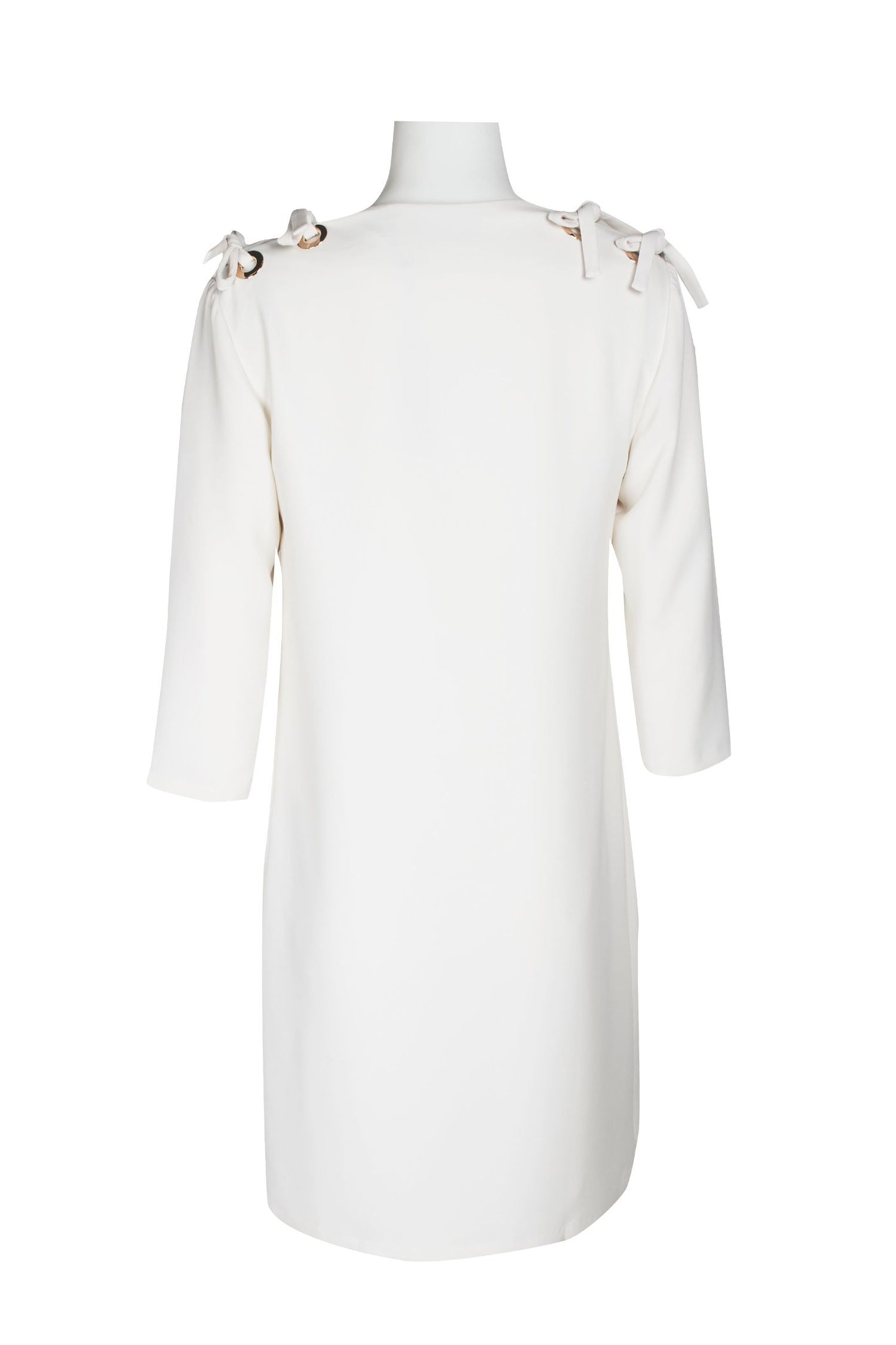 T Tahari V-Neck Sleeve Ribbon Shoulder Dress